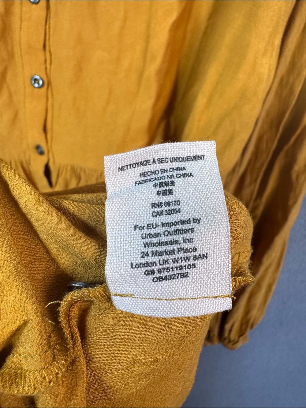 Free People Boho Mustard Yellow Gathered Waist Front Pocket Tunic Dress, S - Picture 9 of 14